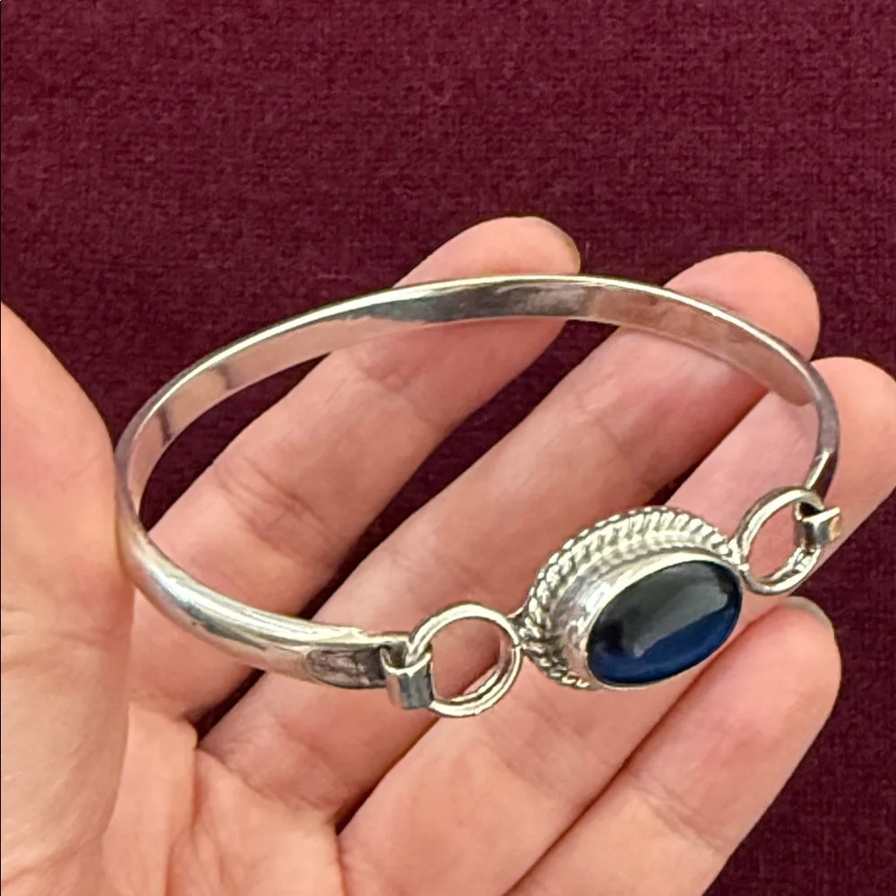 Sterling Silver Bracelet Blue Sodalite
